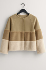 Stradivarius Damen Felljacke | Größe S | Beige-Creme | Kuschelig & Stylisch