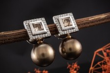 Schoko Perlenohrringe