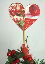 1 Weihnachts-Stecker Herz Rot