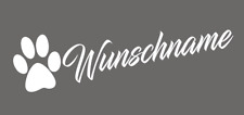 Aufkleber Hundepfote mit Wunschname Auto Sticker Tuning JDM Decal Dog Hund Pfote