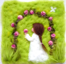 Wollbild rosenduft - ♥wollbild,