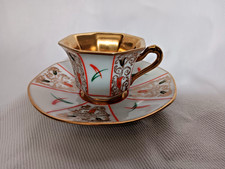 Alboth & Kaiser Alka Kunst Art Deco Mokkatasse handgemalt Inneres voll vergoldet