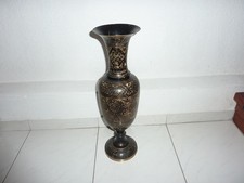 große Messing Vase Schwarz Gold „Indien „ 50cm hoch