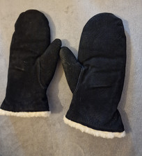 Fäustlinge Faust Handschuhe Damen  Leder Handschuhe mit Lammfell Futter Gr. 8