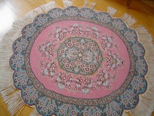 Echter Orient Teppich, Wolle, handgeknüpft AGORA rund mit Zertifikat 120/140