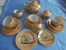 23 tlg. Teeservice Japanisch-Chinesisch Goldfarben