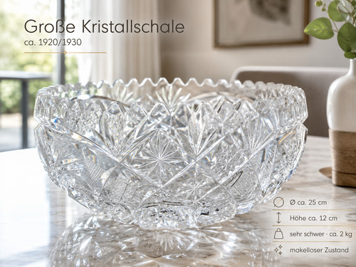Antike große kristallschale - antike,