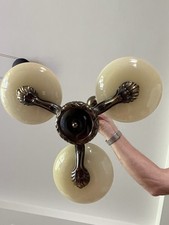 Deckenleuchter  Art Deco Design,3 Glasschalen,50er Jahre,immer Familienbesitz 