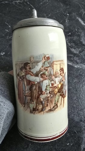 Antiker bierstein bierkrug mit - bierkrug,