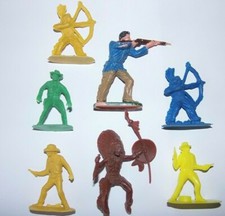 Elastolin Cowboy steht 70 mm Gewehr zielend Weich Kunststoff u a Indianer HK Lot