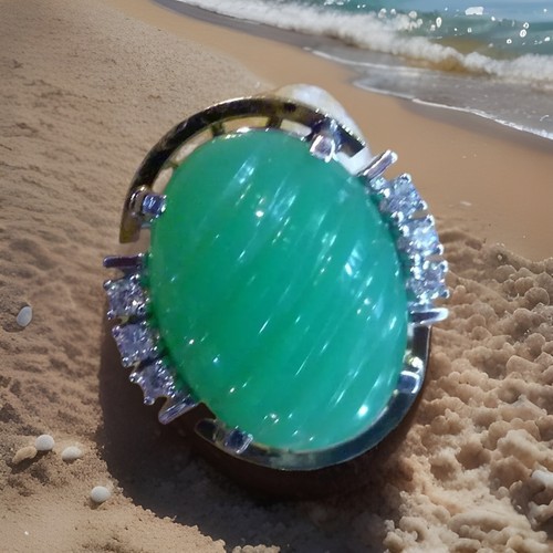 Jade ring 585 14k gold - 585/14k,