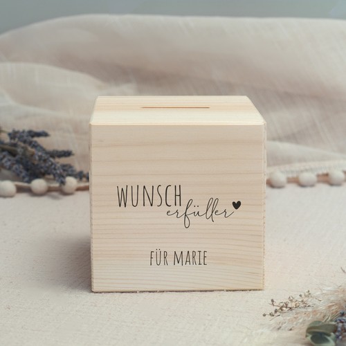 Spardose holz personalisiert - holz,