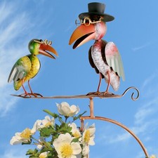 Windspiel Metall Vogelwippe Gartenpendel Gartenstecker Rostoptik Dr. Rabe + Sohn