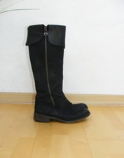 Klasse italienische JÒ Nubuk Leder Stiefel Gr. 36 mit Umschlag Vera Gomma