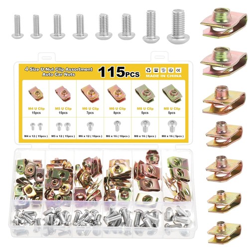 Blechmuttern set 115 stück - blechmuttern,