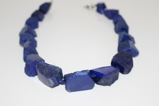 Lapislazuli Halskette Statement Halb Roh halb Poliert AAA+ Geschliffen Heilstein