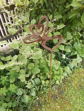 Herz Gartenstab Schmetterling Gartenstäbe Herzen Metall Rost