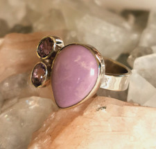 multicolor Ring Phosphosiderit - Amethyst - 925er Silber - Gr. 18,1 -