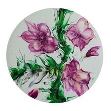  Bild abstract Acryl Pouring Fluid 50 cm dia, Leinwand #432