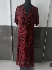 Zara  Bluse lang rot schwarz