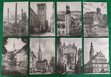 8 alte Topo-Karten -alte Ansichten aus Schlesien- unbenutzt 1950er Jahre (K140)