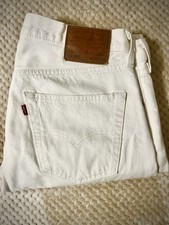 Levi's 501 Herren Jeans W 34 /L 34  Weiß White Denim Vintage