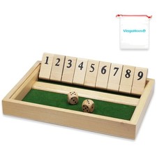 Shut The Box Spiel 2-Spieler, Holz Brettspiel Holz Mathematik Traditional Pub...