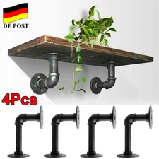 4tlg Rohr Regalhalterung Retro Industrial Wandhalter Regalträger Regalwinkel DHL