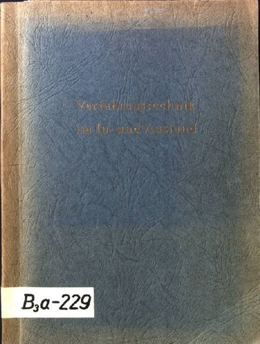 Verfahrenstechnik und - verfahrenstechnik, in-