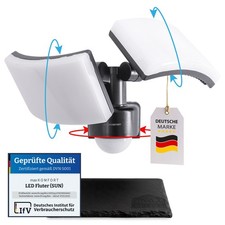 LED Fluter Bewegungsmelder 40W IP65 schwarz weiß schwenkbar Außenwandleuchte SUN