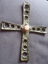 Kreuz Bronze Designer Kruzifix Stein 20,6 cm groß schlicht Durchbrucharbeiten