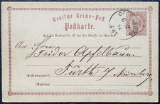 DR 1874 Postkarte Ganzsache P