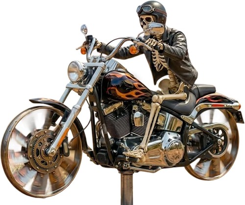 Skelett motorrad windspiel - 2d, skelett-motorrad-windspiel