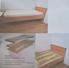 Naturholzbett mit ProNatura Naturschlafsystem und Naturlatex Matratze 90x 200 cm