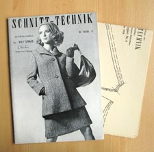 Modezeitschrift Modeheft SCHNITT-TECHNIK im Modeschaffen 10/1968 + Schnittmuster