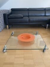 glas couchtisch design - Eigendesign - Unikat - Leichtlaufrollen mit Gummi