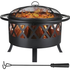 Feuerschale,Gartenfeuer,Feuerkorb,BBQ,Ø81cm,Outdoor,Camping,Stabil,Retro,Schutz