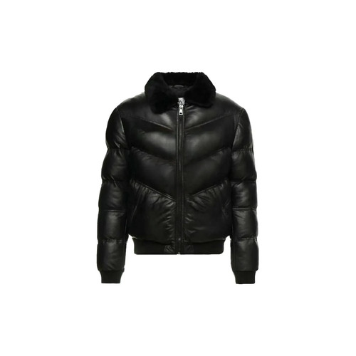 Herren puffer lederjacke - herren,