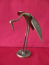 alte Kranich  / Storch  Figur aus Messing  /  vermutlich 1950er / 1960er Jahre