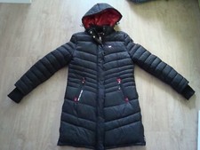 Damen Mädchen Stepp Mantel Kapuze Jacke ANAPURNA TwinPole Long schwarz pink Gr.M