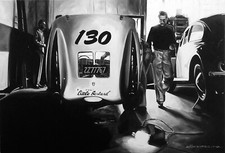 James Dean, Porsche 550 Spyder, Fine Art Kunstdruck vom Originalgemälde