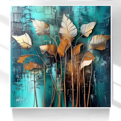 Leinwand bild blätter natur - leinwand,