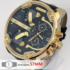 Diesel DZ7371 Mr. Daddy 2.0 Schwarzes Lederband Rostfreier Stahl Herrenuhr