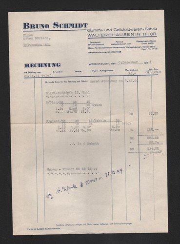 Waltershausen rechnung 1954 - waltershausen,,