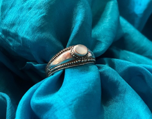 Ring silber mit perlmutt - silber, bali