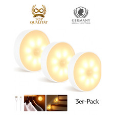 3 Nachtlicht mit Bewegungsmelder USB-Akku LED Nachtlampe Treppenlicht 3 Modi Neu