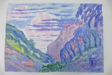Wilhelm Klußmann Aquarell 1992 sig.  Abziehendes Gewitter 34x48cm N-1221