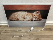 Heidenfeld Infrarotheizung | 600w | hochwertiges Bildmotiv | Katze | Thermostat 