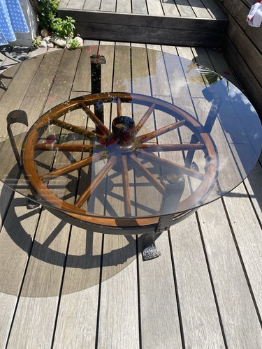 Kutschenrad glas tisch - glas,