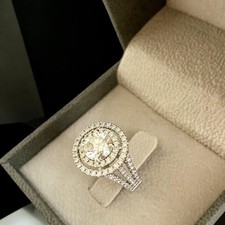 Diamant Damen Ehering Lab Grown Rund 2 Karat IGI-zertifiziert 18 Karat Weißgold